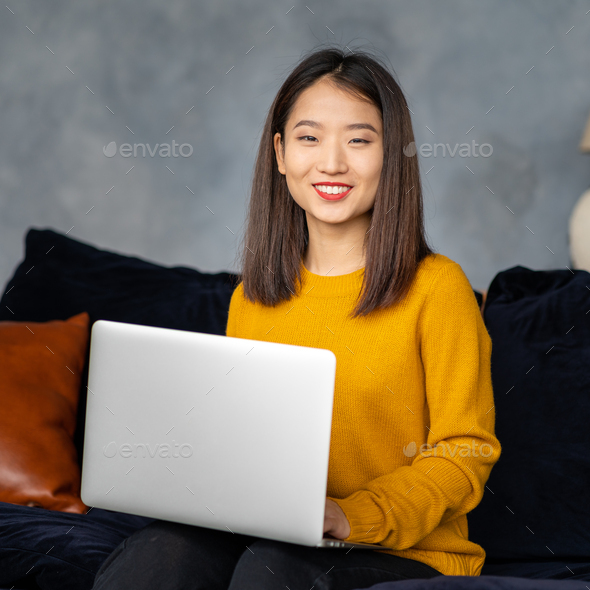 happy business woman asian