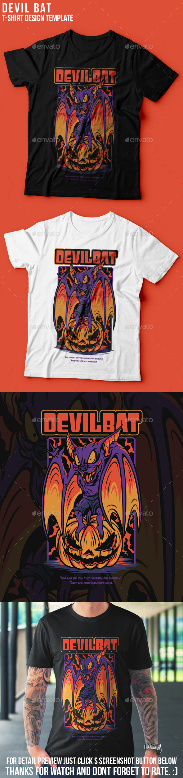 Devil Bat T-Shirt Design