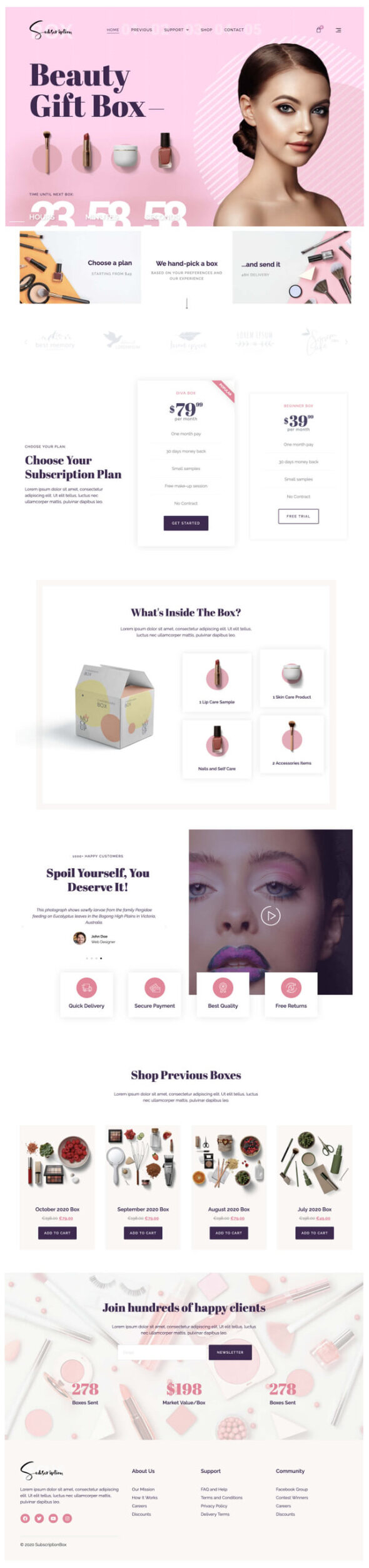 BeautyBox - Subscription Box Elementor Template Kit by MediumRed ...