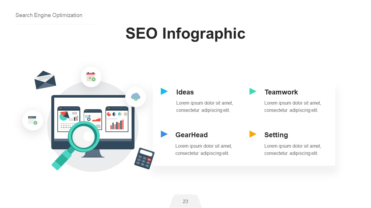 SEO infographic Powerpoint Presentation Template, Presentation Templates
