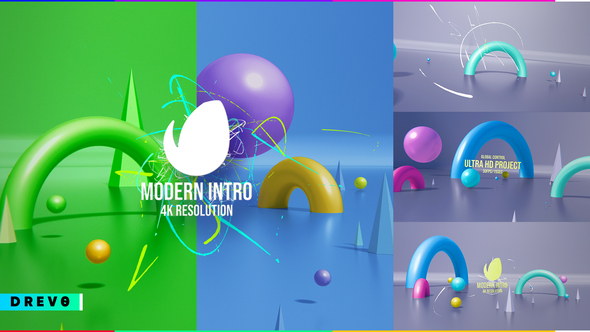 Modern Intro/ Simple Promo/ 4K 3D Figure/ Bright/ Colorful/ Birthday Party/ APP/ Social Media/ Carto