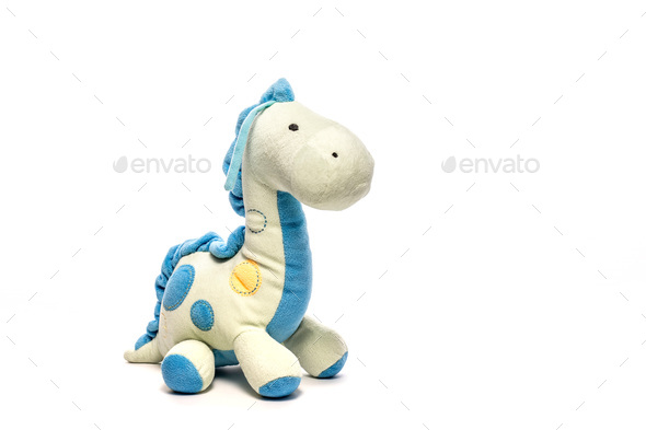 Toy dinosaur isolated on white background - Stock Photo - Images