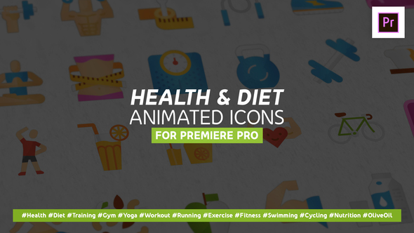 Health & Diet Modern Flat Animated Icons - Mogrt