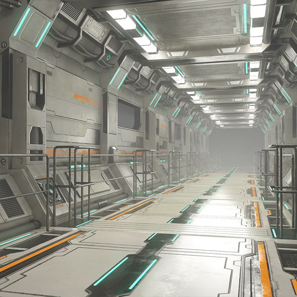 Sci-Fi Modular Corridor - 3Docean 29059114