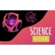 Science Landing Page with Planets in Space, Flat