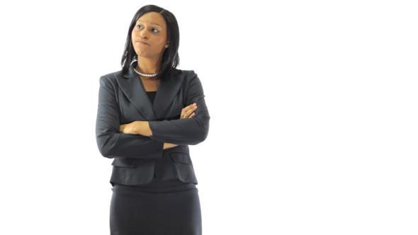 Black Businesswoman Pondering