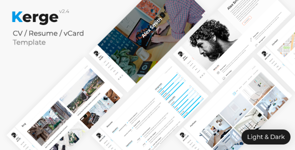 Exceptional Kerge - One Page Portfolio HTML Template