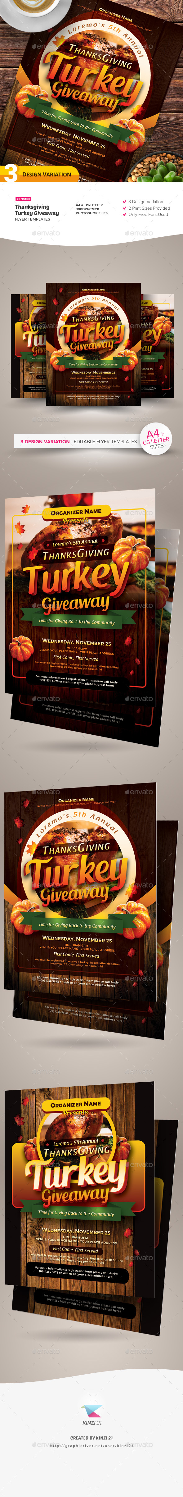 thanksgiving turkey giveaway flyer templates, print templates