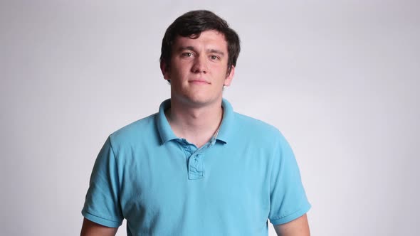 Portrait of man on white background