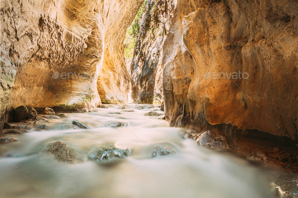 River Bed Rio Chillar River In Nerja, Malaga, Spain - Stock Photo - Images