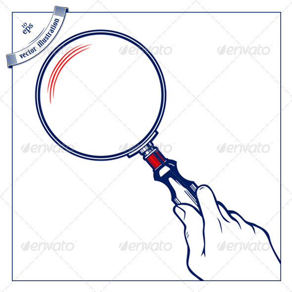 Hands with Magnifier - Retro Technology