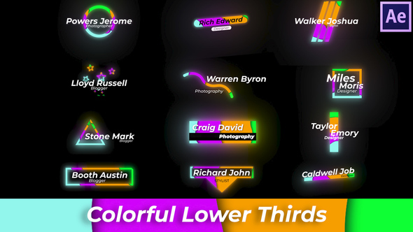 Colourful Lower Thirds - VideoHive 29083919