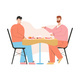 Gay Couple Have Romantic Dinner at Restaurant