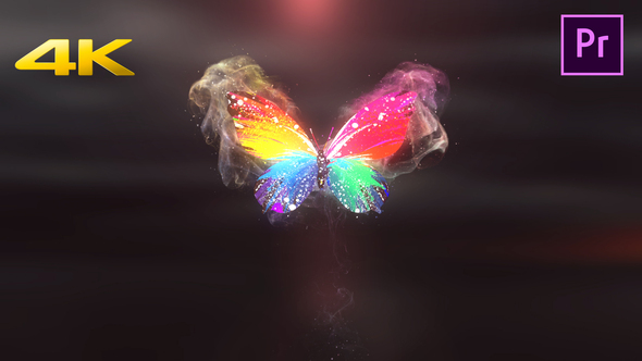 Colorful Butterfly Logo Reveal 4k- Premiere Pro