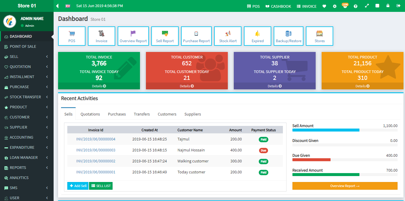 Modern POS - Point of Sale with Stock Management System by ITsolution-24