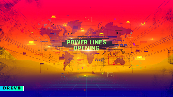 Power Lines Opening/ Energy/ Dynamic/ Economy/ World Map/ Business Promo/ Factory/ Works/ Industry
