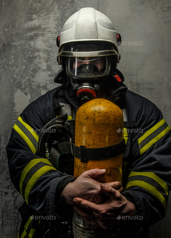 Firefighter in uniform - Stock Photo - Images