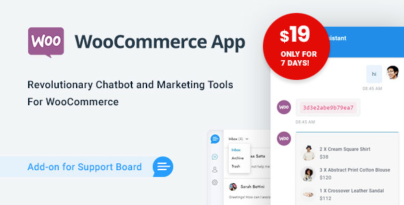 WooCommerce Chat & Marketing App for Support Board