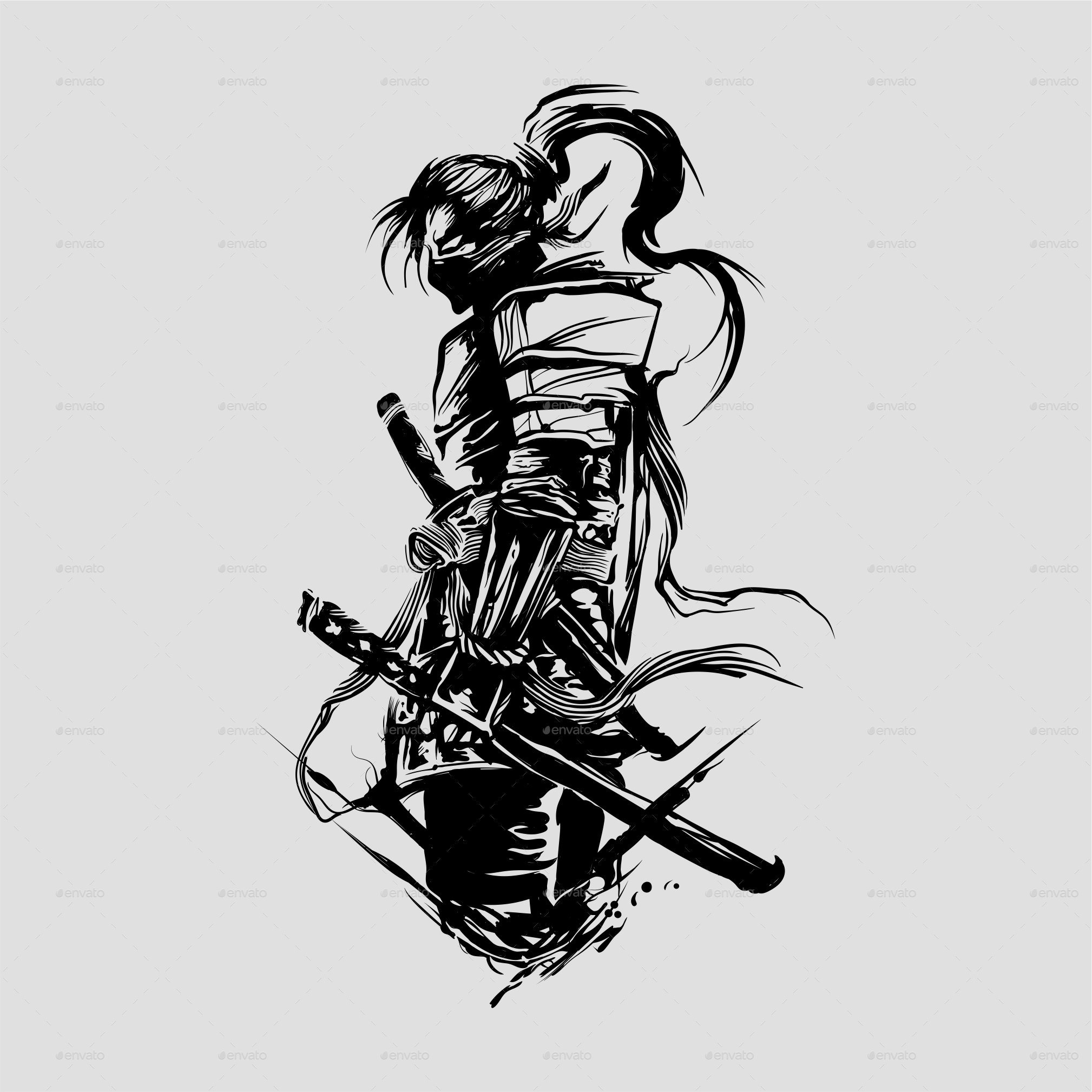 Ninja Assassin Ink Tattoo By Arrancar Studio Graphicriver