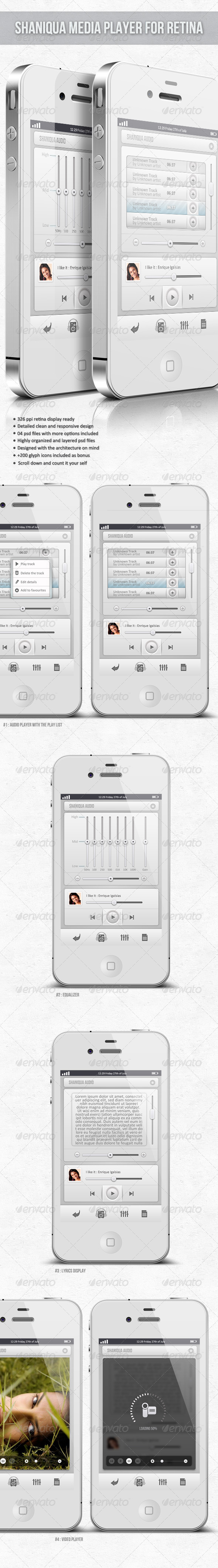 Retina Media Player - Shaniqua - User Interfaces Web Elements