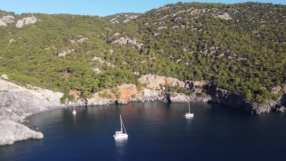 Beautiful marina bay with boats