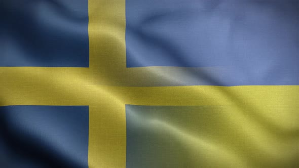 Ukraine Sweden Flag Loop Background 4K