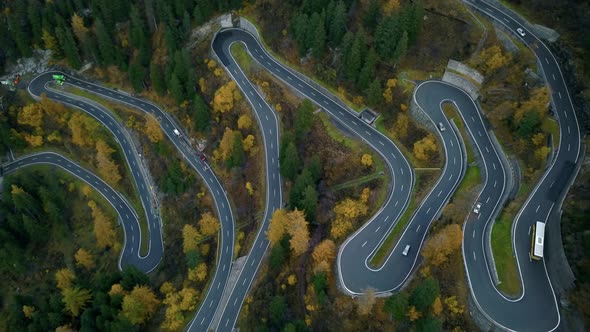Maloja Pass Switchbacks Road in Mountains alt