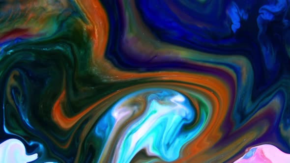 Colorful Liquid Ink Colors Blending Burst Swirl Fluid 109