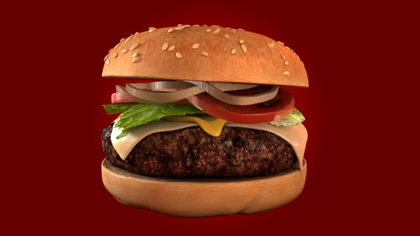 Burger Looped - 360 Degree Spin Hamburger