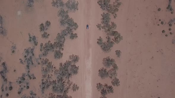 Dirt Road in Mungo National Park, New South Wales, Australia Outback 4K Aerial Drone Footage