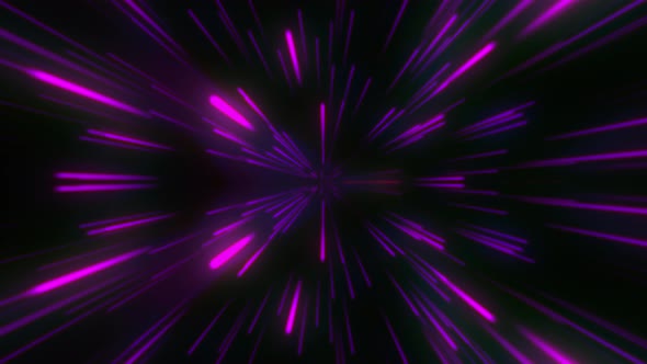 Looped animation. Moving pink neon beams at high speed