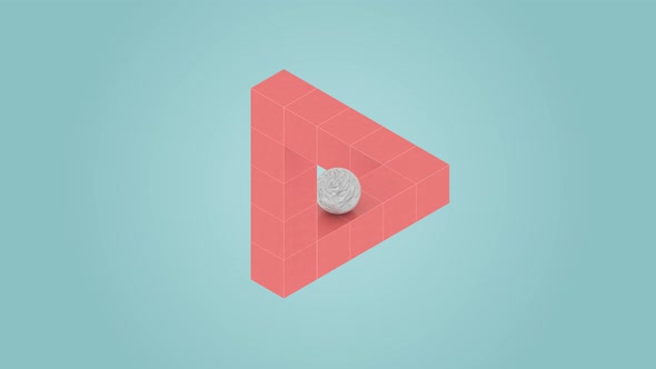 A Ball Rolling on the Surface of the Penrose Triangle Looping  Animation alt
