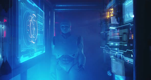 Humanoid Robot Working in a Smoke Filled Lab alt