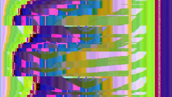 Multicolored Pixelated Geometrical Nostalgic Trendy Interference Background