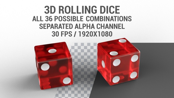 3d Rolling Dice - 36 combinations