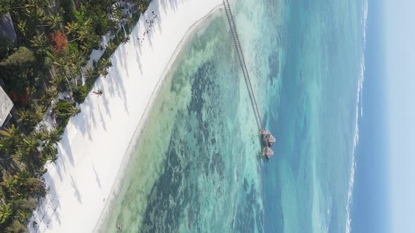 Zanzibar Tanzania  Vertical Video of the Ocean Near the Coast Slow Motion alt