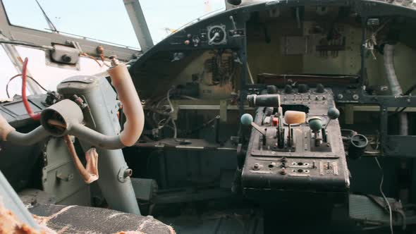 Destroyed Flight Deck of Old Antonov AN2 at Bright Sunlight