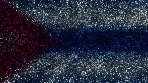 Cuba Flag With Abstract Particles
