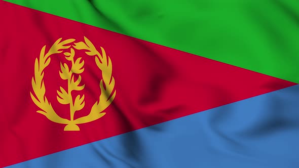 Eritrea flag seamless closeup waving animation