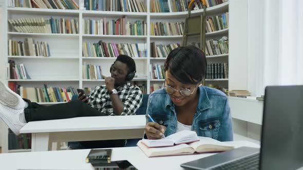 African Students in the Library alt