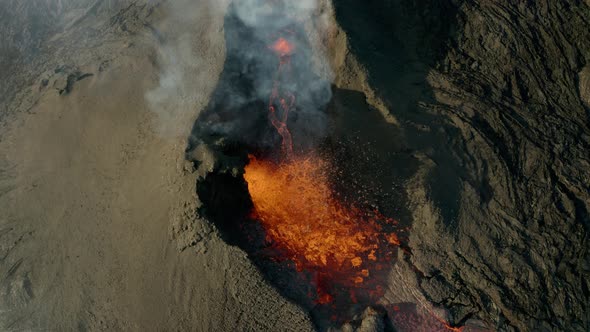 Active Volcanic Eruption Blowing Out Lava alt