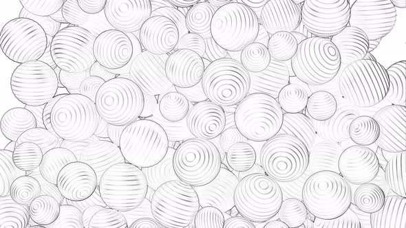 Abstract Background with Falling Outlined Balls