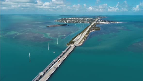 7 mile bridge landmark way to Key West Florida Keys United States. alt