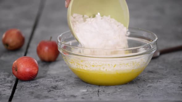 Add Flour to the Dough and Stir in a Glass Bowl