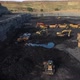 Industrial Mining Site With Trucks Drone View - VideoHive Item for Sale