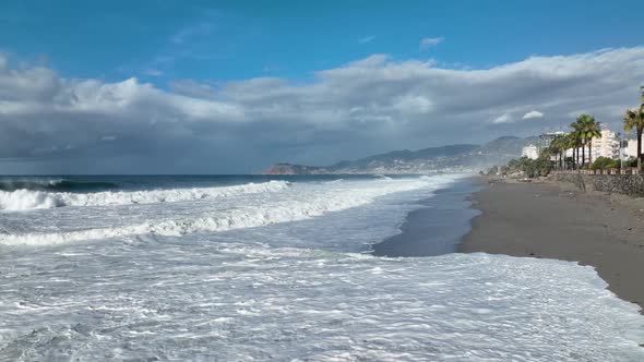 Dramatic Sea Texture  Filmed on a Drone alt