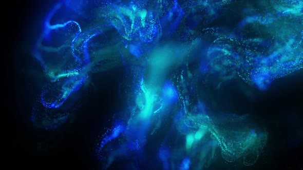 Electric Blue Fluid Particles Background