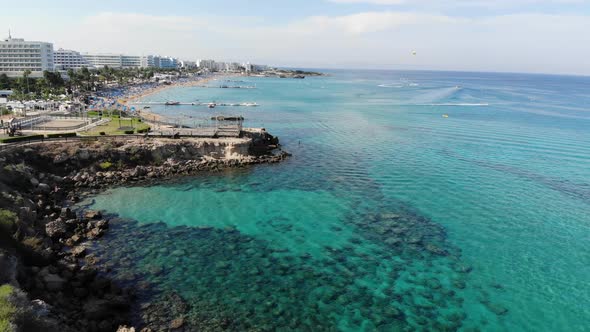 The Famous Vrissiana Beach in Protaras, Cyprus