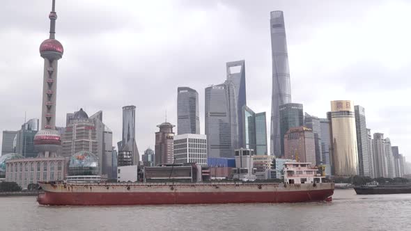 Shanghai The Bund or Waitan Urban Cityscape Skyline