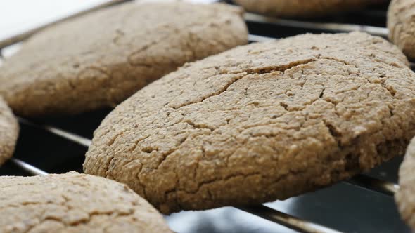 Slow pan tasty cracked  cookie surface 4K 2160p 30fps UltraHD   footage - Tasty looking  homemade br alt